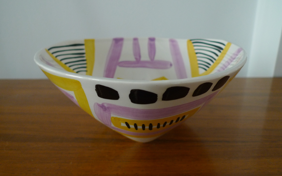 1950's French pottery tripod bowl