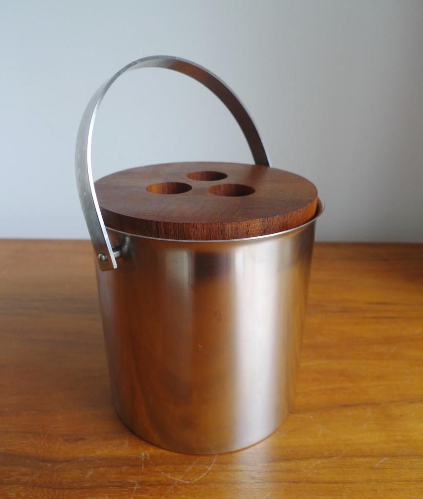 Stainless steel and teak STELTON ice bucket
