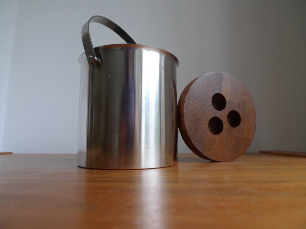 Stainless steel and teak STELTON ice bucket