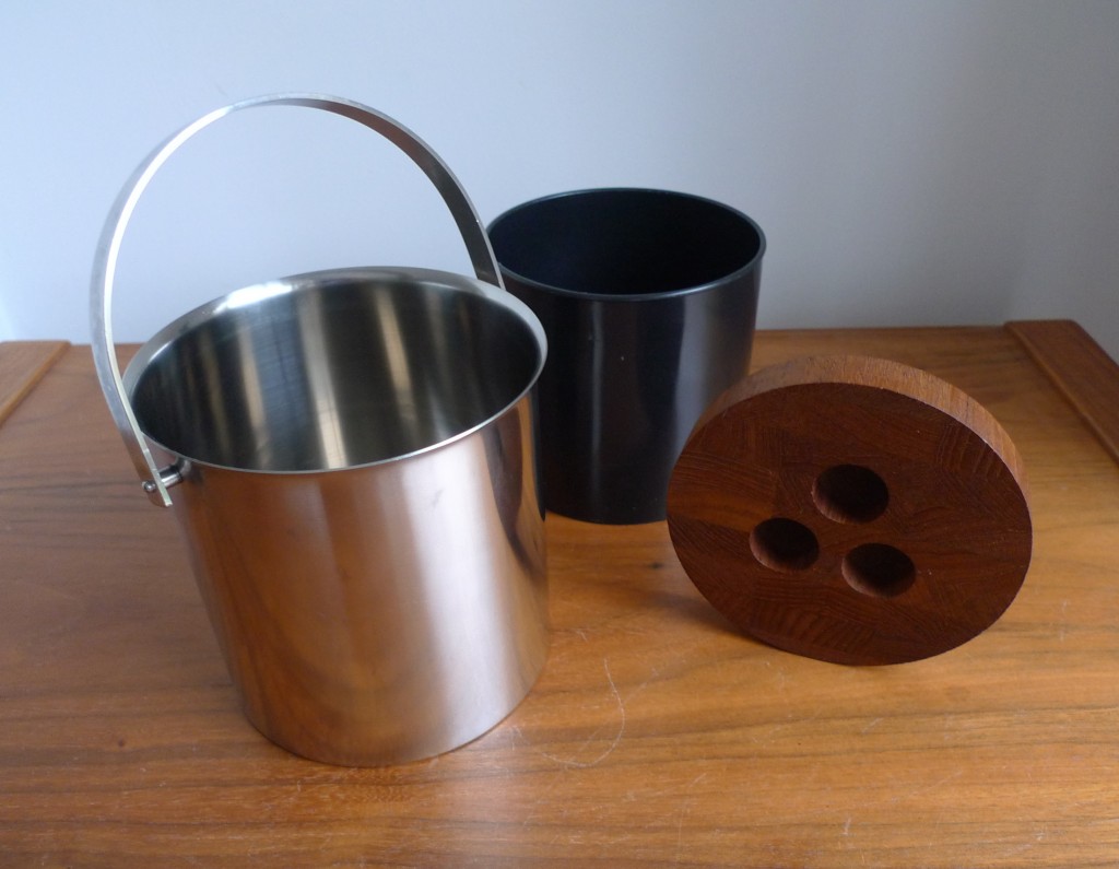 Stainless steel and teak STELTON ice bucket