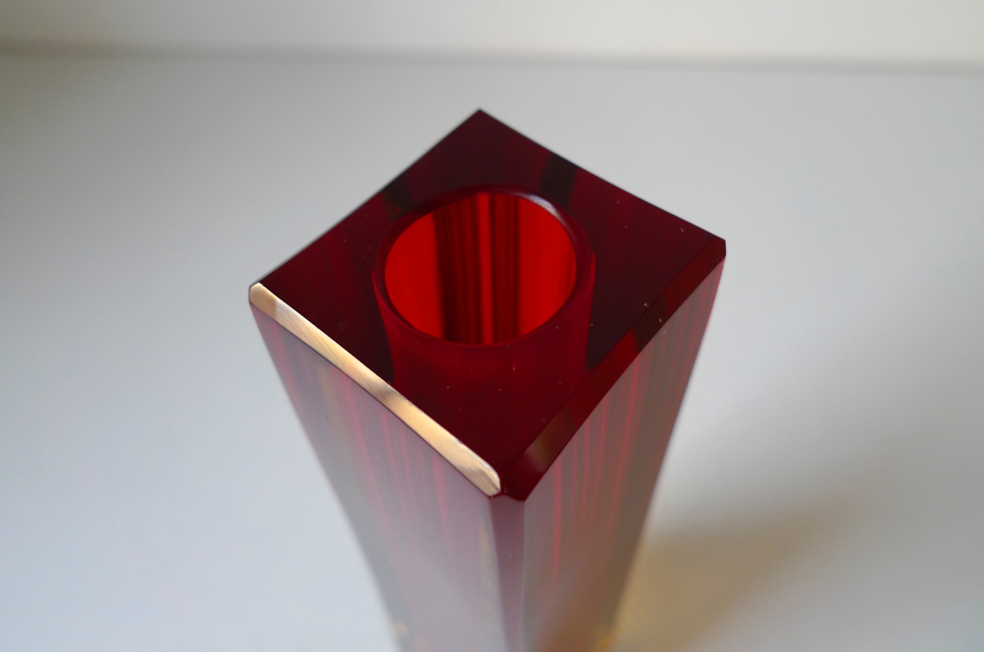 ADOLF MATURA vase for NOVÝ BOR glassworks, 1958. Bohemia / Czechoslavakia \ placecalledspace