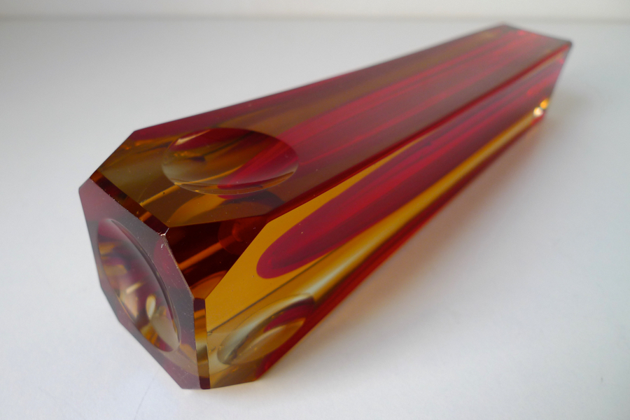 ADOLF MATURA vase for NOVÝ BOR glassworks, 1958. Bohemia / Czechoslavakia \ placecalledspace