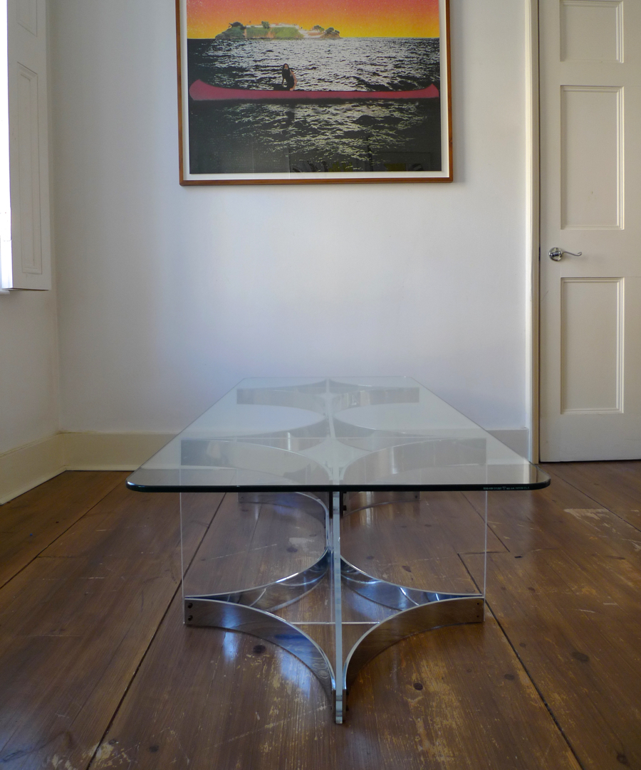 ALESSANDRO ALBRIZZI LUCITE & CHROME COCKTAIL TABLE 1960/70’s