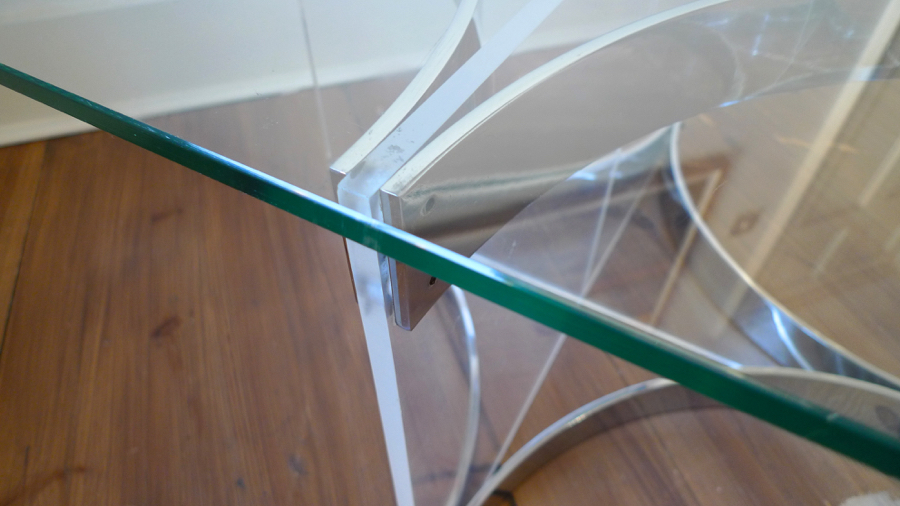 ALESSANDRO ALBRIZZI LUCITE & CHROME COCKTAIL TABLE 1960/70’s