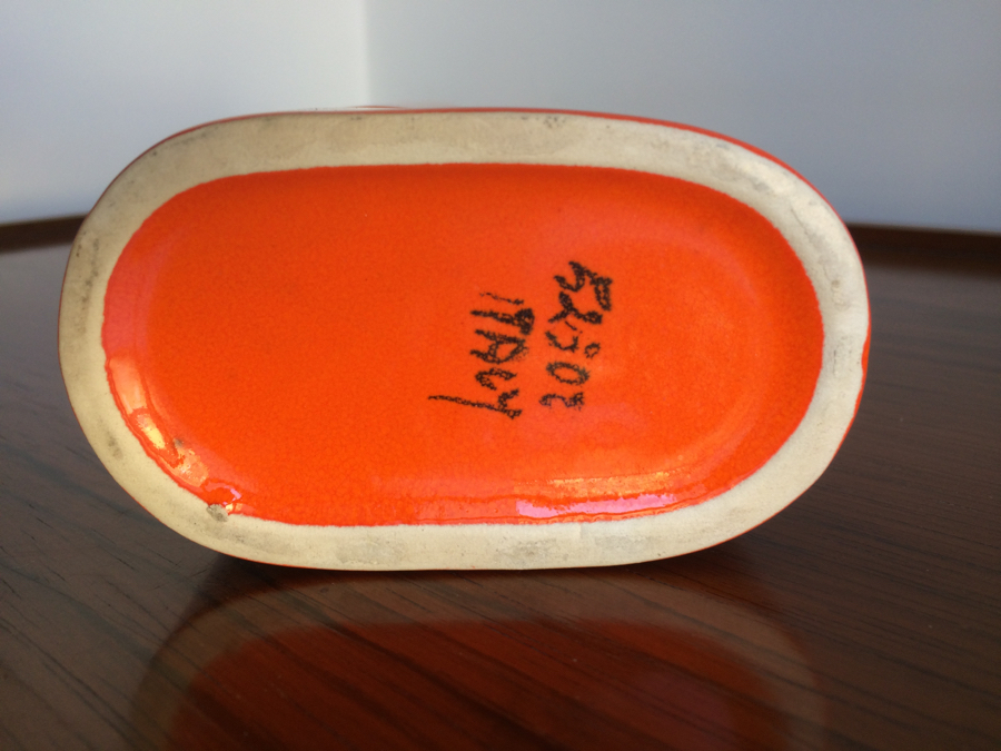 RETRO VINTAGE ITALIAN ORANGE POP-ART VASE 1960s