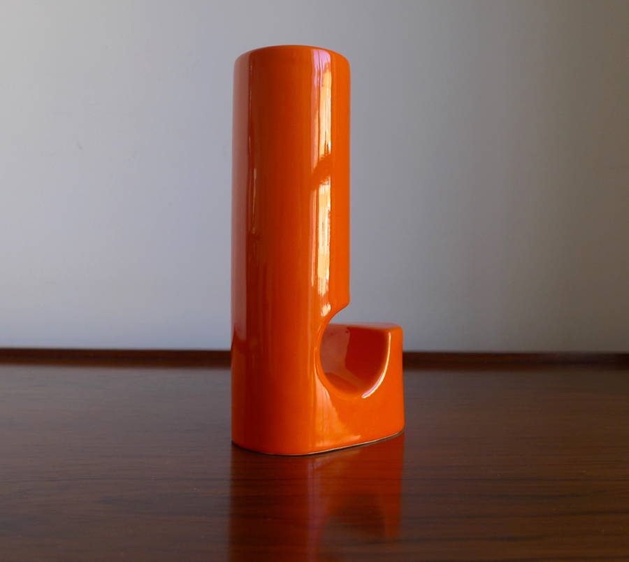 RETRO VINTAGE ITALIAN ORANGE POP-ART VASE 1960s