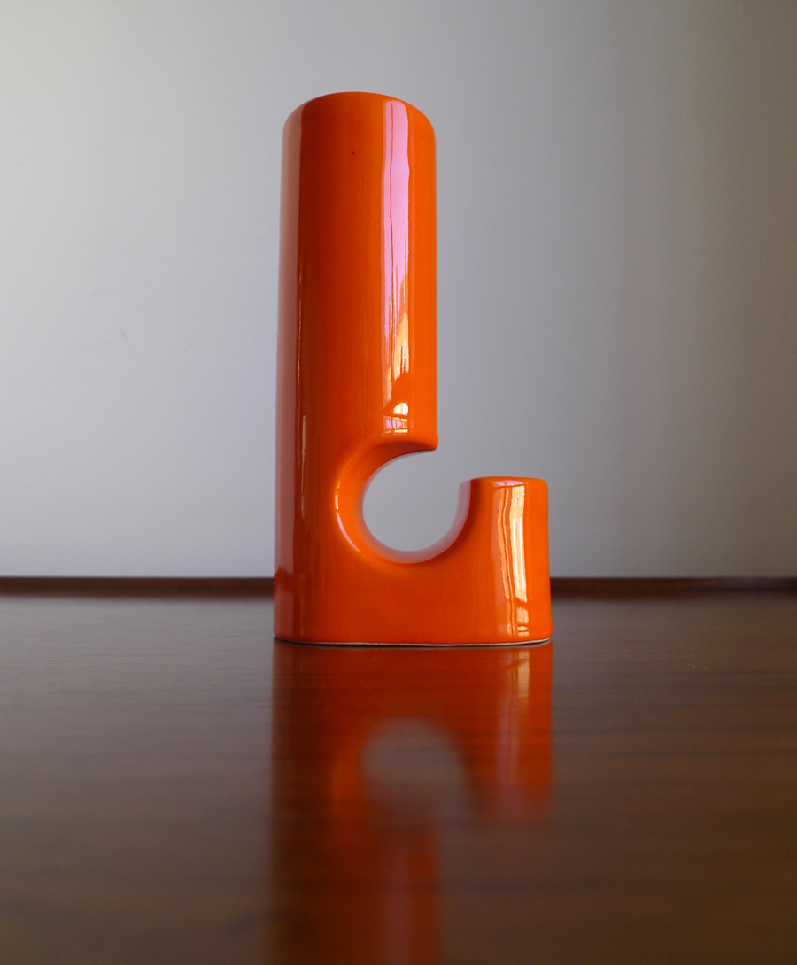 RETRO VINTAGE ITALIAN ORANGE POP-ART VASE 1960s