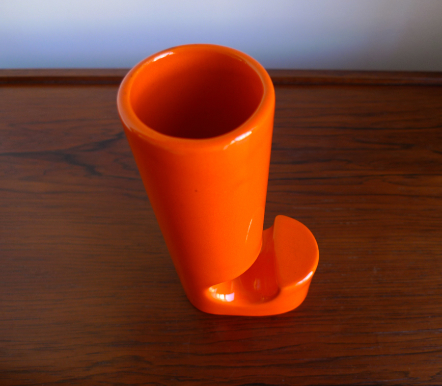 RETRO VINTAGE ITALIAN ORANGE POP-ART VASE 1960s