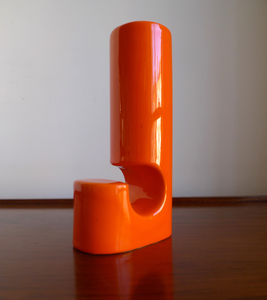 RETRO VINTAGE ITALIAN ORANGE POP-ART VASE 1960s