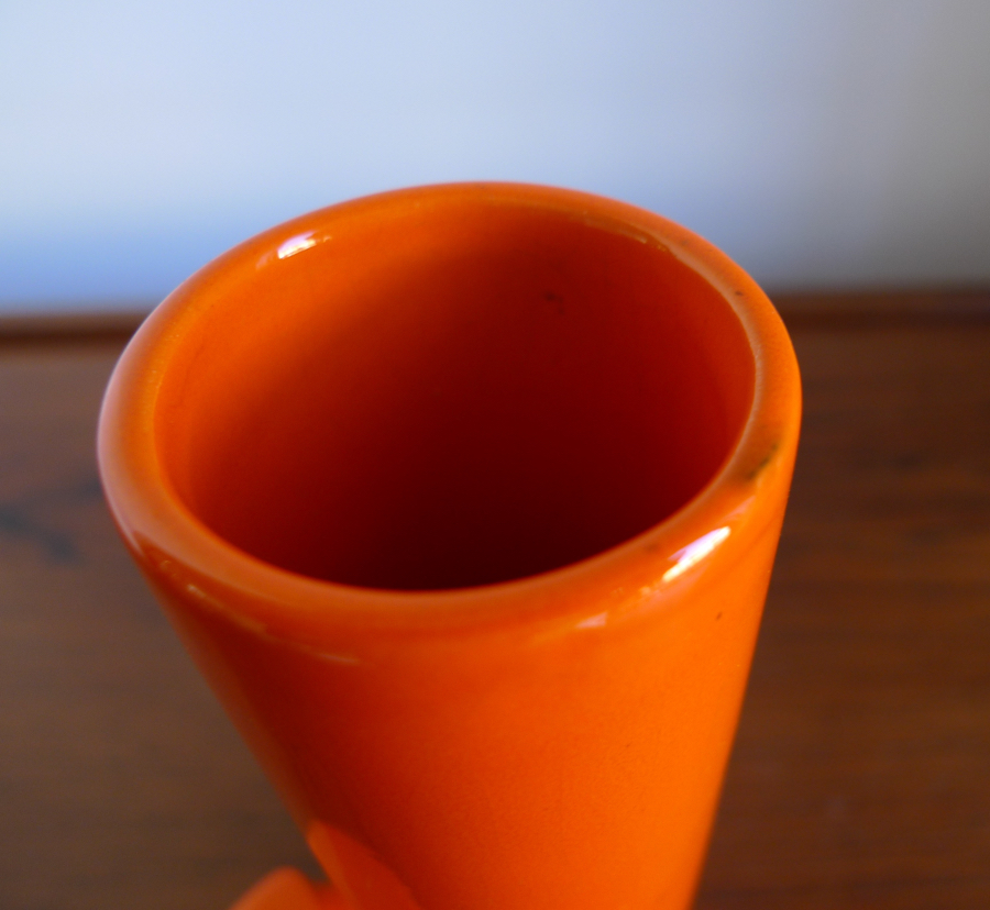 RETRO VINTAGE ITALIAN ORANGE POP-ART VASE 1960s