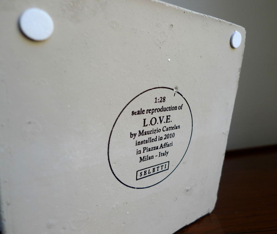 MAURIZIO CATTELAN L.O.V.E. CONCRETE SCULPTURE, Edition by Seletti 2015