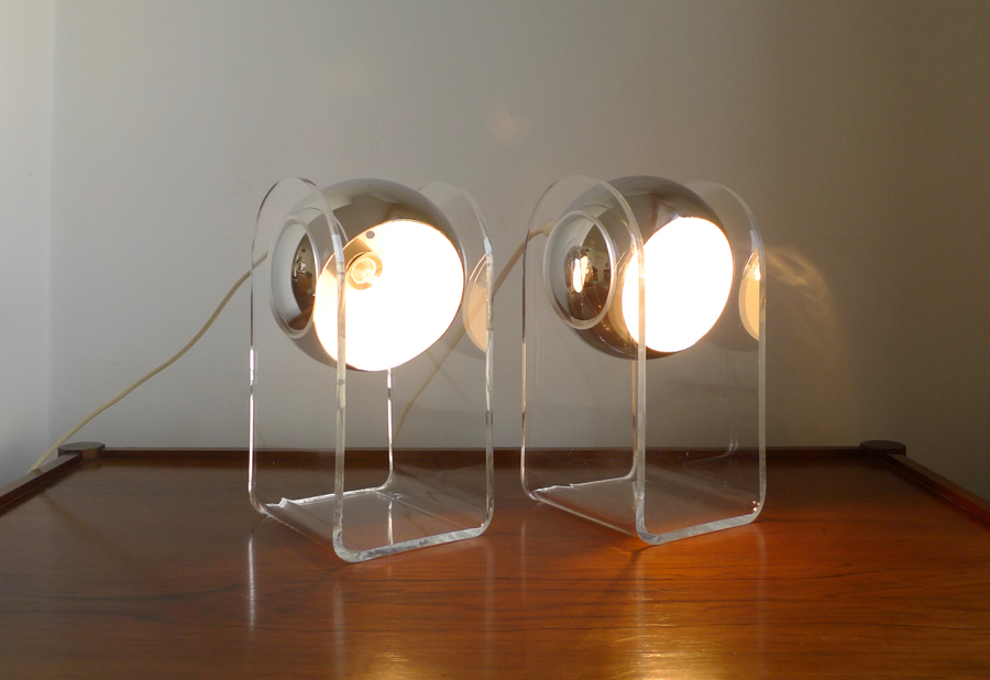 PAIR of ICONIC GINO SARFATTI MODEL 540 TABLE LAMPS, ARTELUCE, 1968