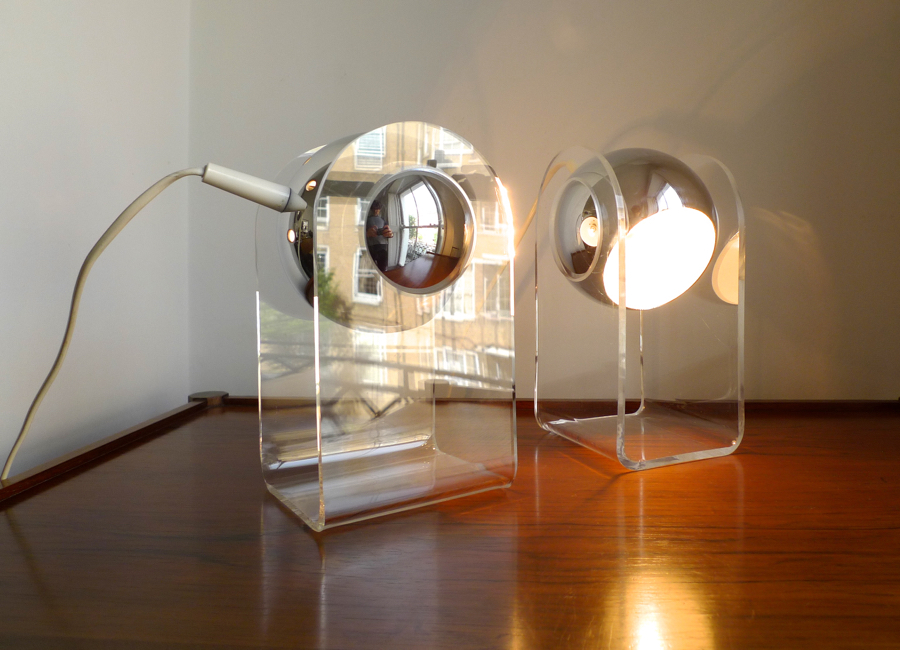 PAIR of ICONIC GINO SARFATTI MODEL 540 TABLE LAMPS, ARTELUCE, 1968