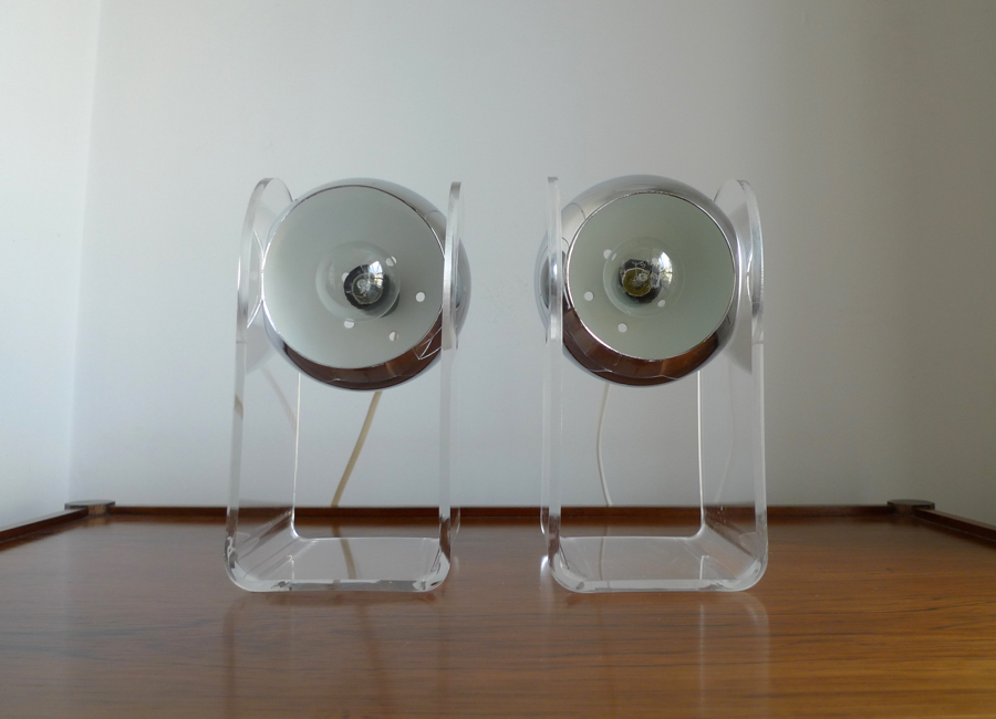 PAIR of ICONIC GINO SARFATTI MODEL 540 TABLE LAMPS, ARTELUCE, 1968