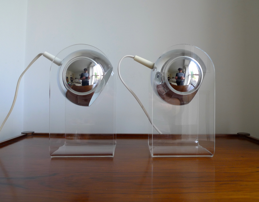 PAIR of ICONIC GINO SARFATTI MODEL 540 TABLE LAMPS, ARTELUCE, 1968
