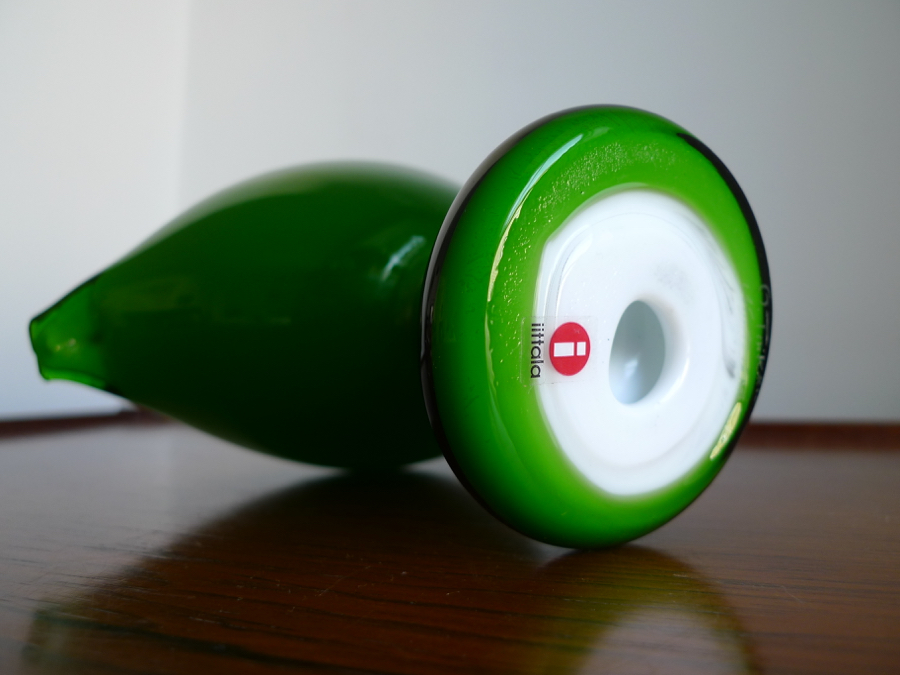RARE OIVA TOIKKA BIRD “GREEN IBIS” SIGNED, IITTALA NUUTAJÄRVI FINLAND 1972