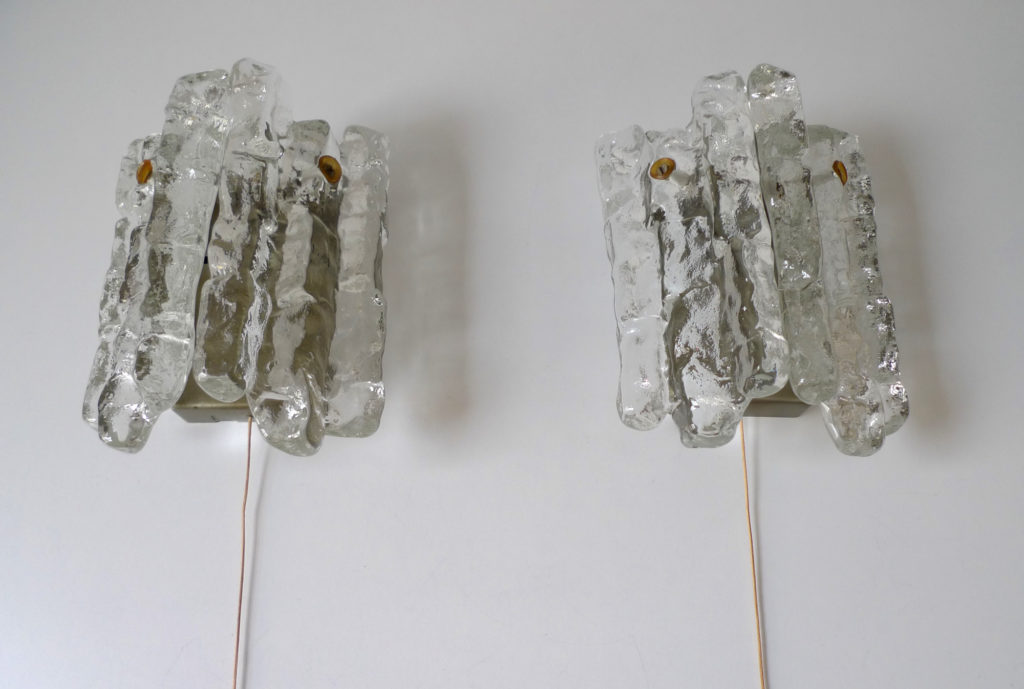 PAIR OF KALMAR ICICLE SCONCES / WALL LIGHTS, c.1960s