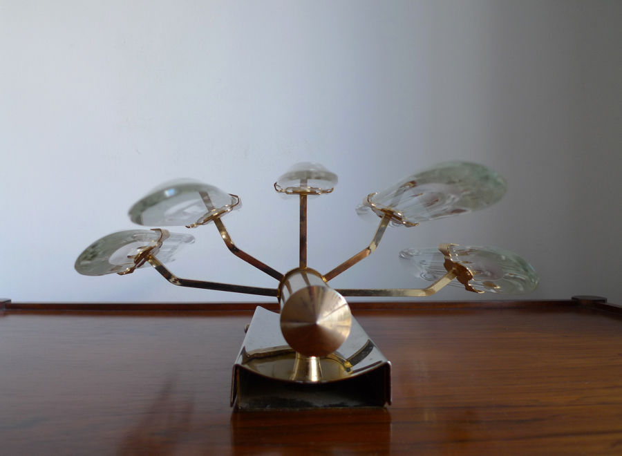 Gaetano Sciolari One-Light Brass & Crystal Sconce by Stilkronen, c.1960s