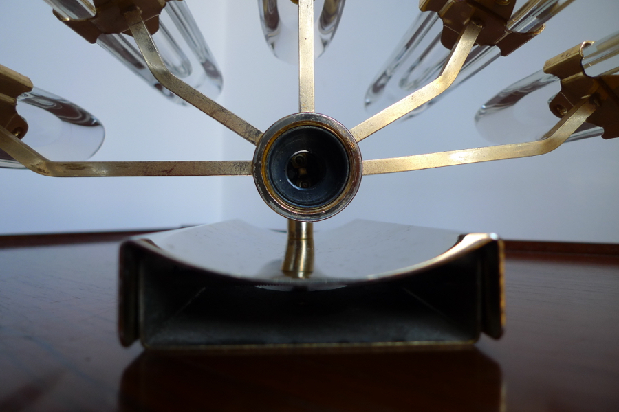 Gaetano Sciolari One-Light Brass & Crystal Sconce by Stilkronen, c.1960s