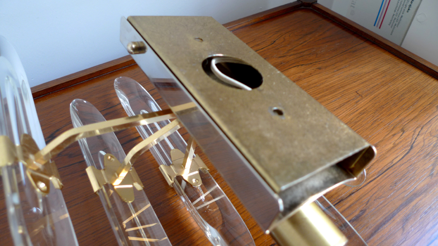 Gaetano Sciolari One-Light Brass & Crystal Sconce by Stilkronen, c.1960s