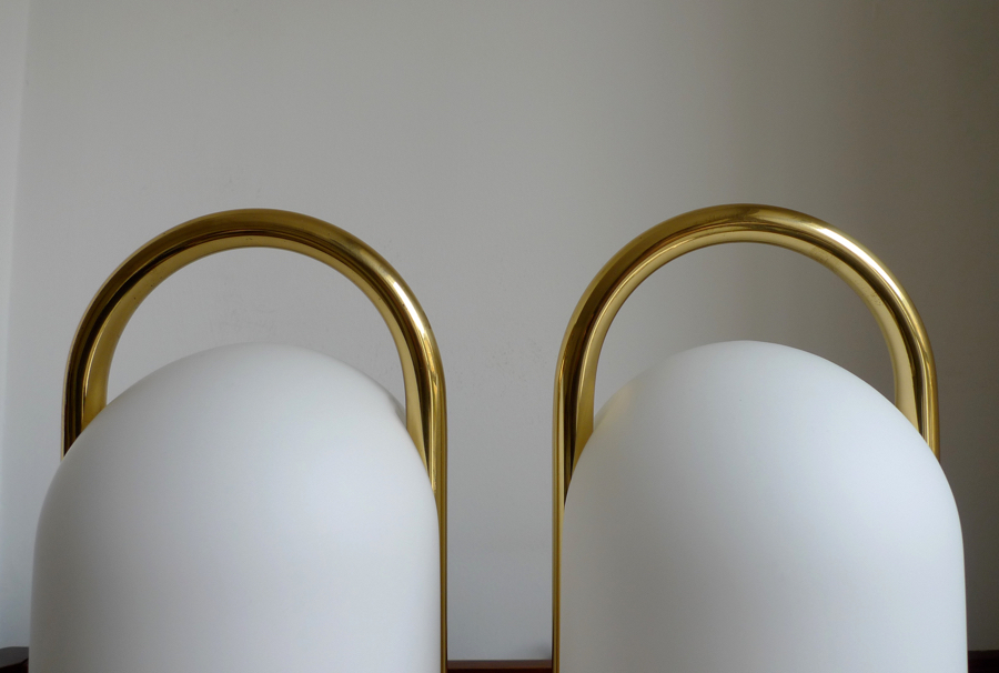 Rare Pair of Romolo Lanciani “Tender” Table Lamps for Tronconi, c. 1980s