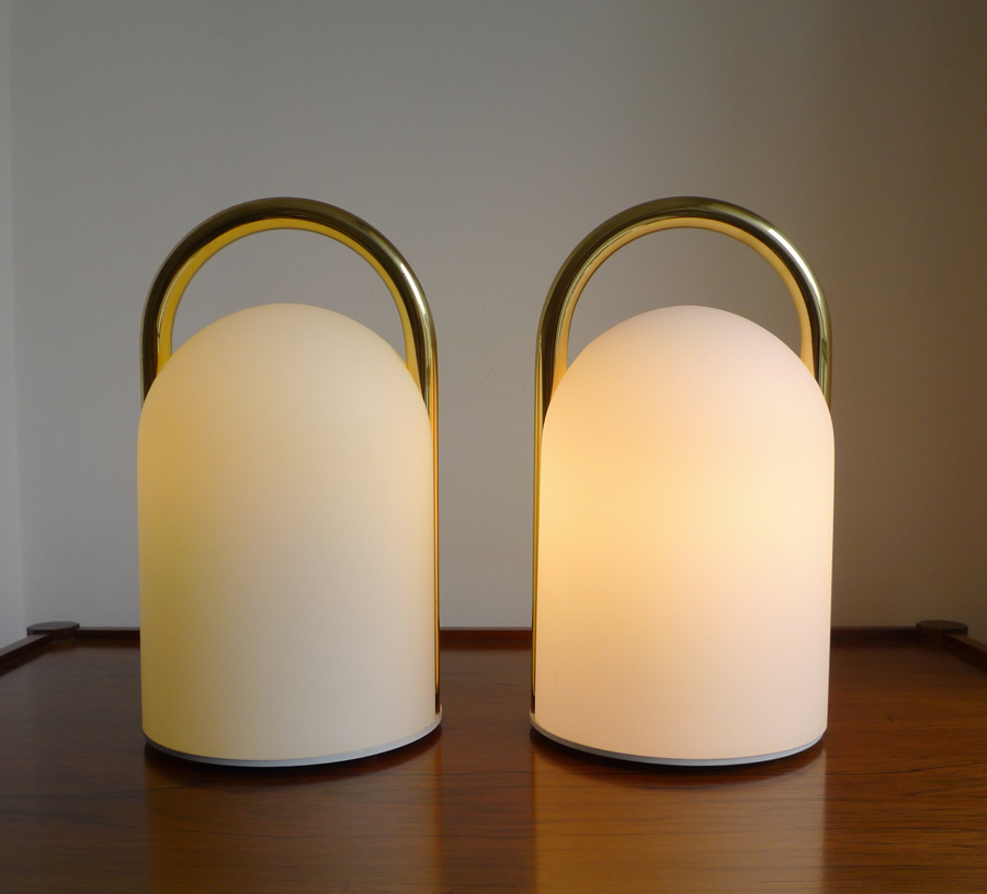 Rare Pair of Romolo Lanciani “Tender” Table Lamps for Tronconi, c. 1980s