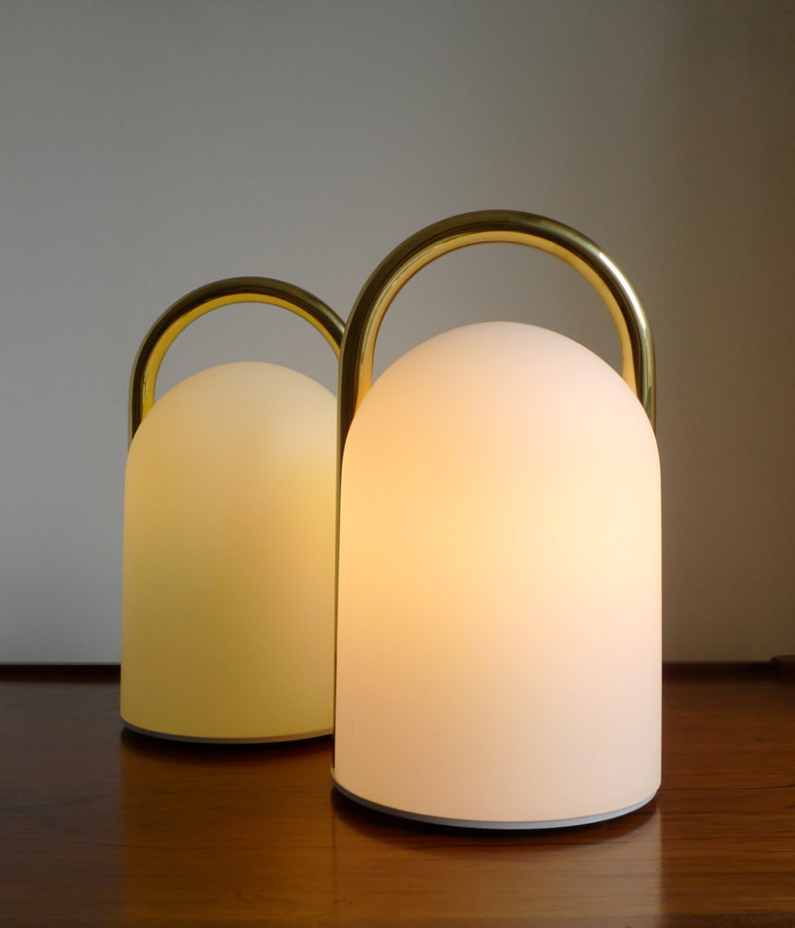 Rare Pair of Romolo Lanciani “Tender” Table Lamps for Tronconi, c. 1980s