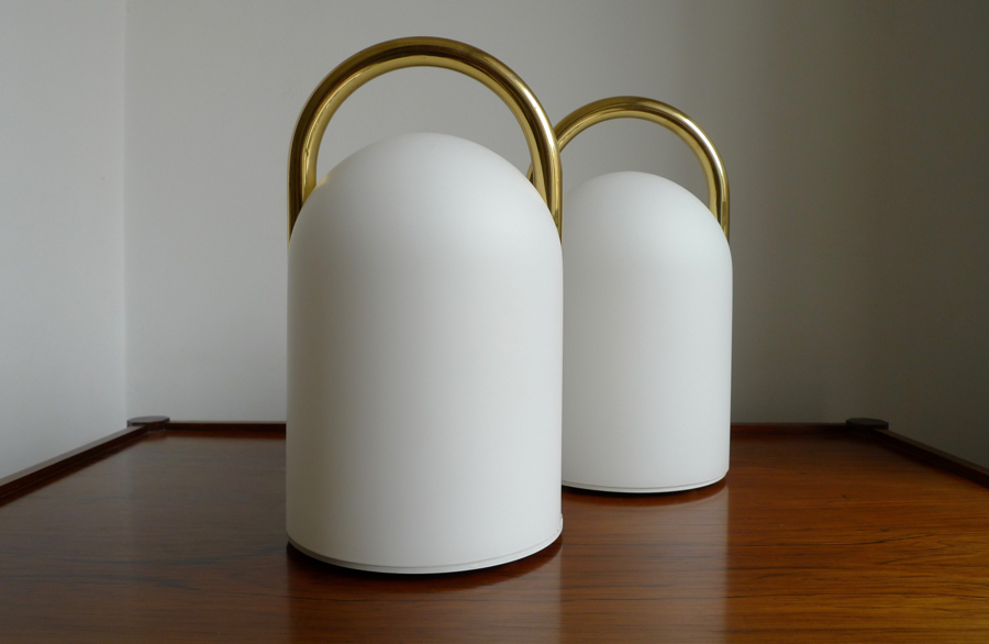 Rare Pair of Romolo Lanciani “Tender” Table Lamps for Tronconi, c. 1980s