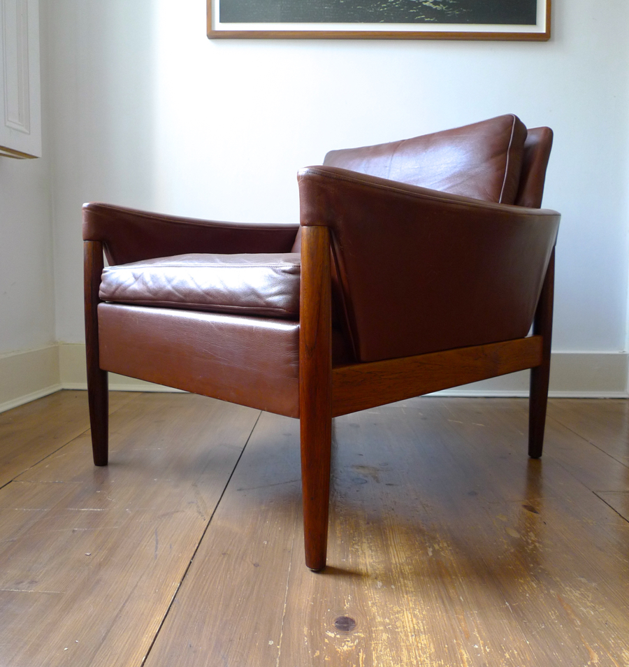Kurt Østervig Rosewood & Leather Club Chair for Ryesberg Møbler, c.1967