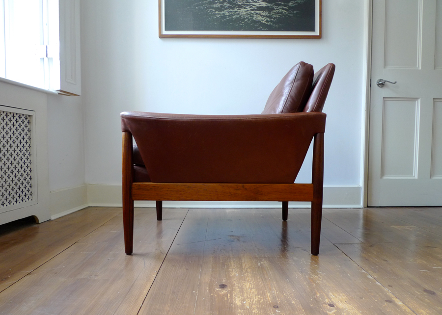Kurt Østervig Rosewood & Leather Club Chair for Ryesberg Møbler, c.1967