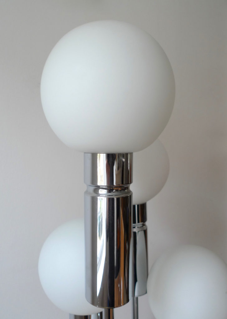 Mid-Century 5 Globe Glass & Chrome Floor Lamp, c. 1960s