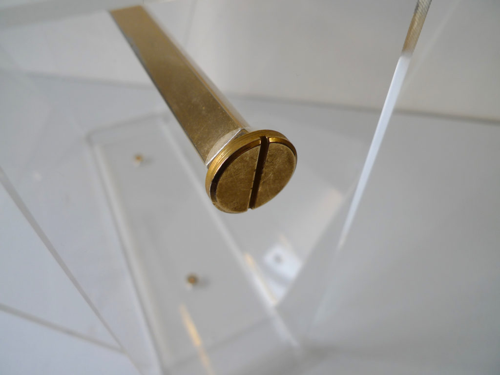 David Lange Brass & Lucite Magazine Rack, c. 1970s