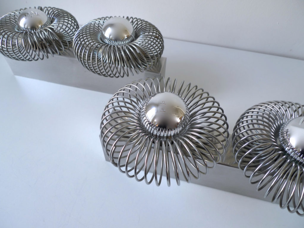Pair of Space Age Spiral Wall Sconce Lights, c. 1970s