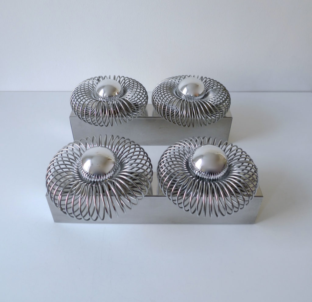 Pair of Space Age Spiral Wall Sconce Lights, c. 1970s