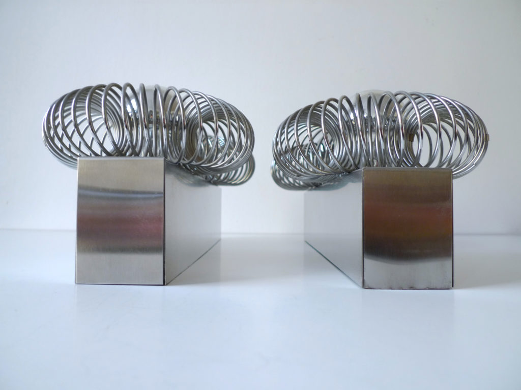 Pair of Space Age Spiral Wall Sconce Lights, c. 1970s