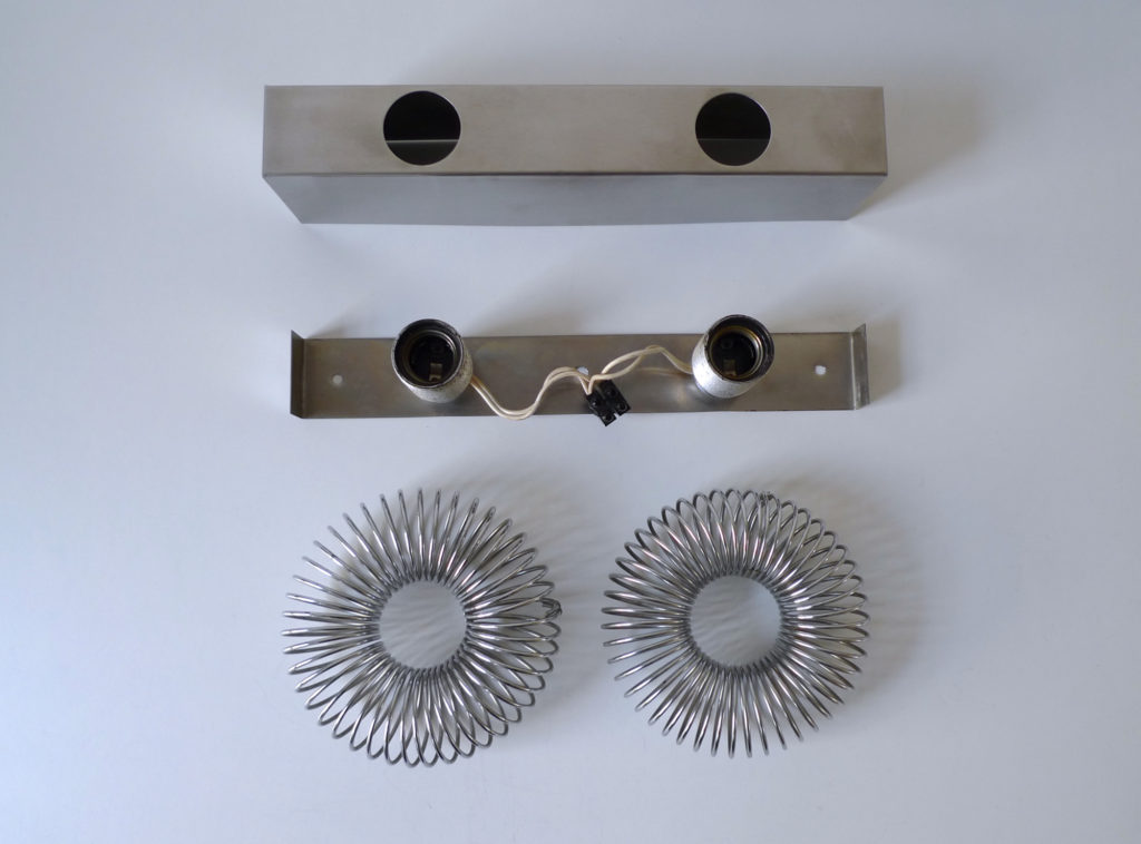 Pair of Space Age Spiral Wall Sconce Lights, c. 1970s