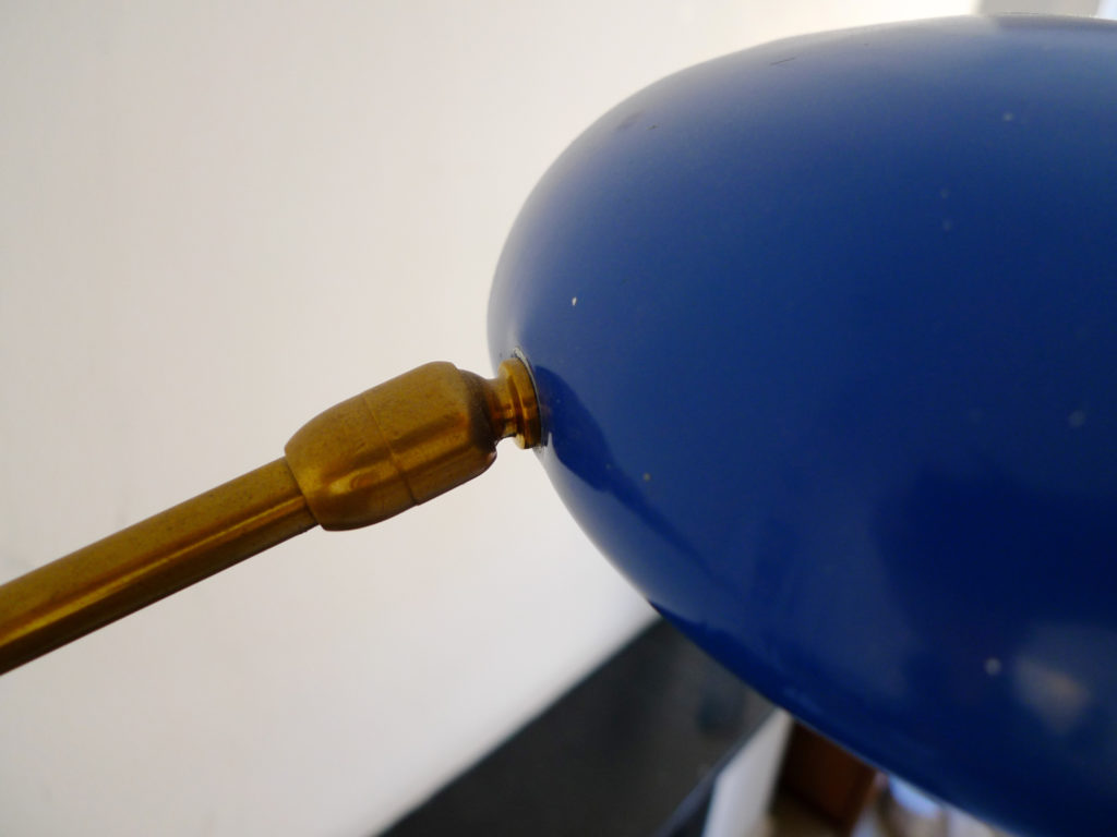 Italian Mid-Century Modernist Brass Clamp Desk Lamp, c.1950s