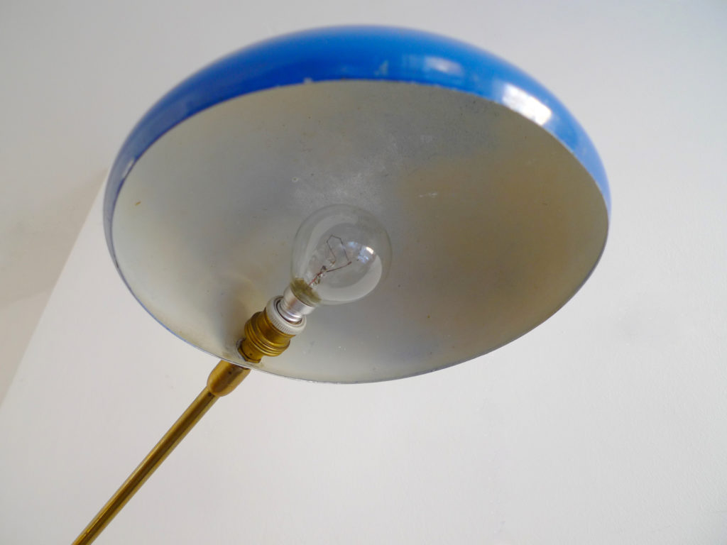 Italian Mid-Century Modernist Brass Clamp Desk Lamp, c.1950s