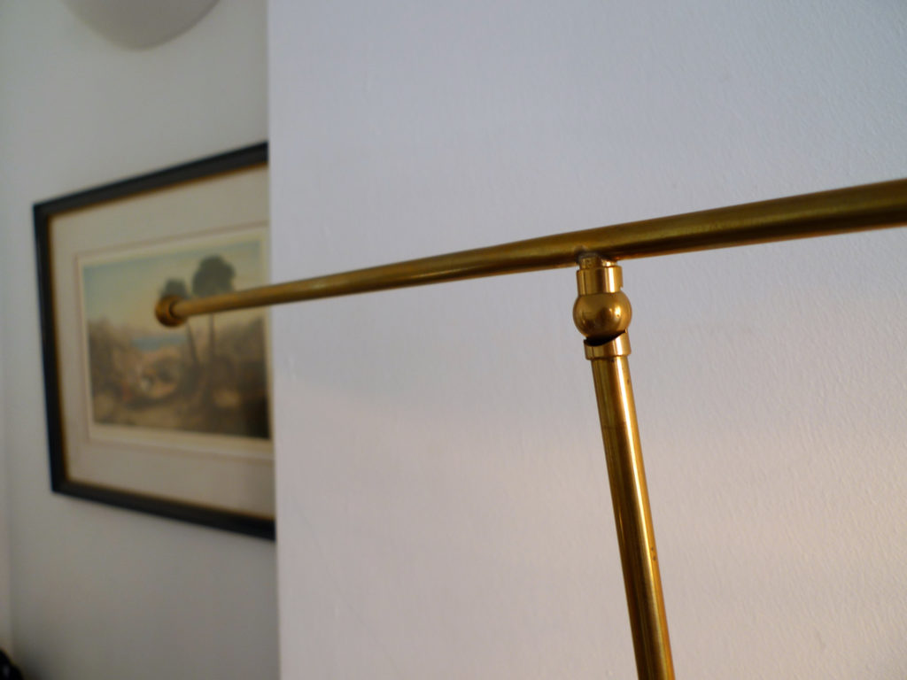 Italian Mid-Century Modernist Brass Clamp Desk Lamp, c.1950s