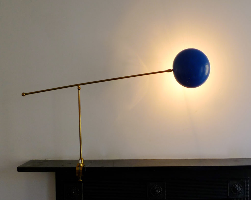 Italian Mid-Century Modernist Brass Clamp Desk Lamp, c.1950s