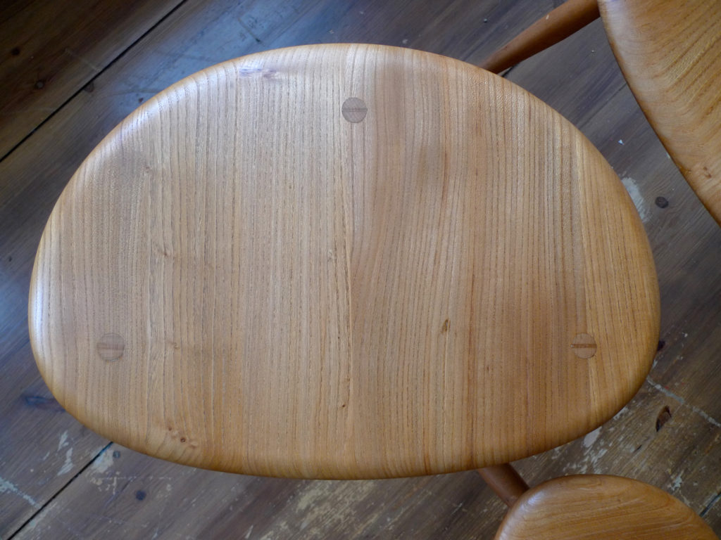 Ercol Model #354 Elm Windsor Range "Pebble" Tables, c. 1960s