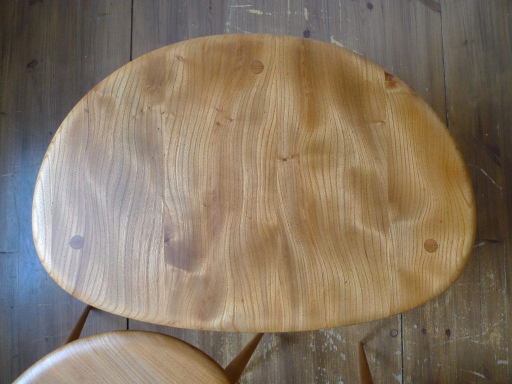 Ercol Model #354 Elm Windsor Range "Pebble" Tables, c. 1960s