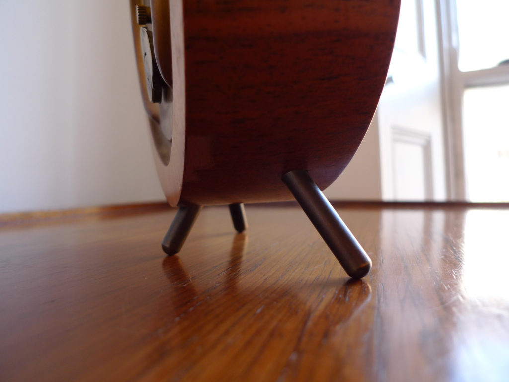 Mid-Century Kienzle Teak & Brass Mantle Clock, Germany c.1950s