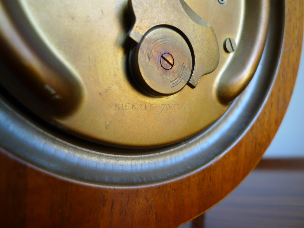 Mid-Century Kienzle Teak & Brass Mantle Clock, Germany c.1950s