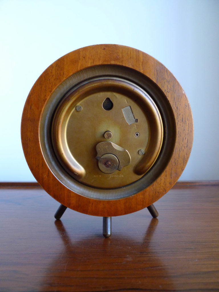 Mid-Century Kienzle Teak & Brass Mantle Clock, Germany c.1950s