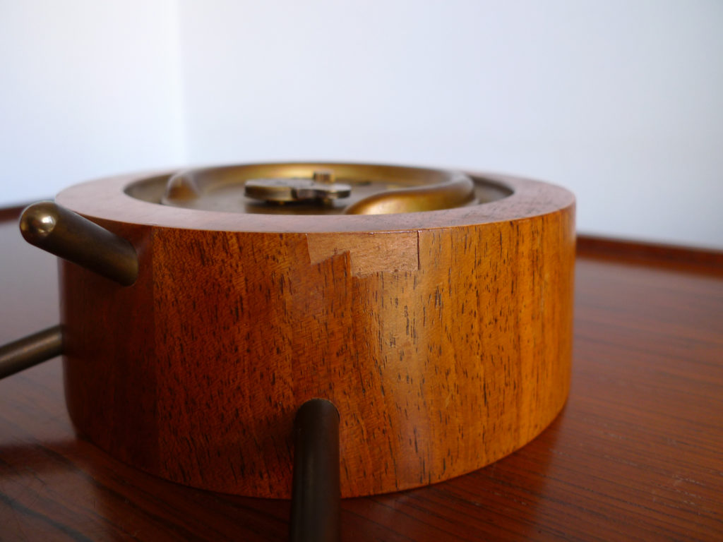 Mid-Century Kienzle Teak & Brass Mantle Clock, Germany c.1950s