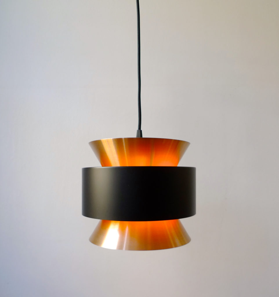 Danish Mid-Century Copper Ceiling Pendant Light, 1960s