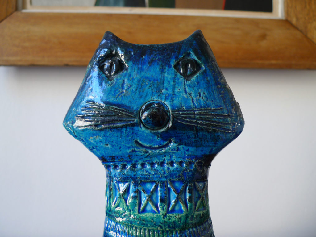 "Rimini Blu" Cat by Aldo Londi for Bitossi, Italy 1950s