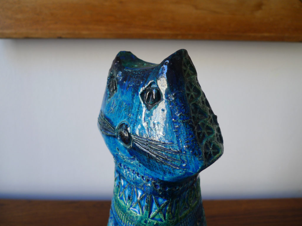 "Rimini Blu" Cat by Aldo Londi for Bitossi, Italy 1950s