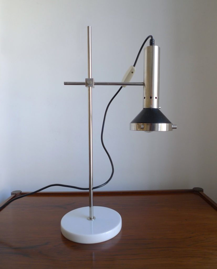 Mid-Century Italian Chrome & Marble Desk Lamp, 1960s